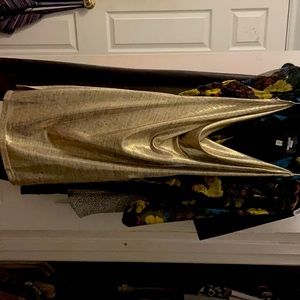 gold dress with 2 slits on the side